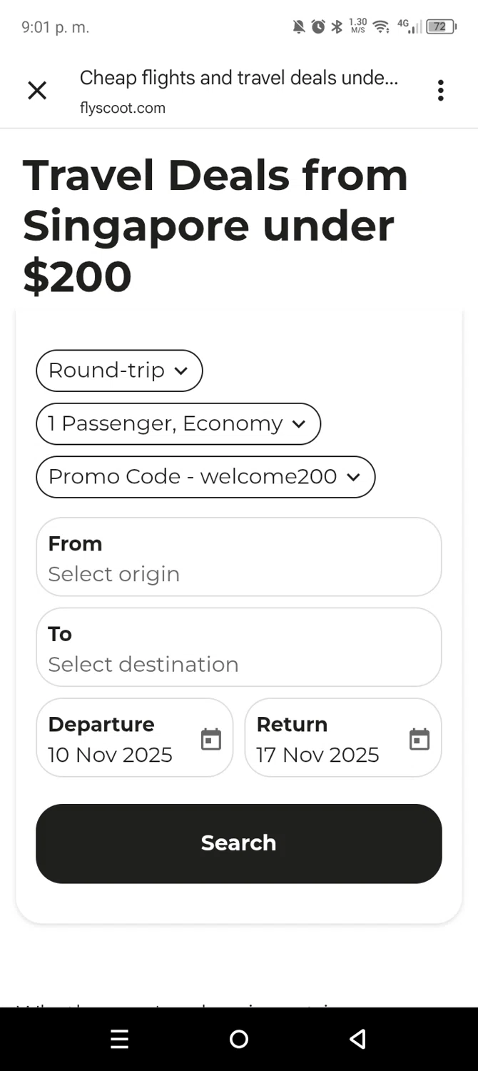 Scoot promo code screenshot showing code welcome200 applied at Scoot checkout page. Uploaded by SimplyCodes community member leiraM on Nov 4, 2025