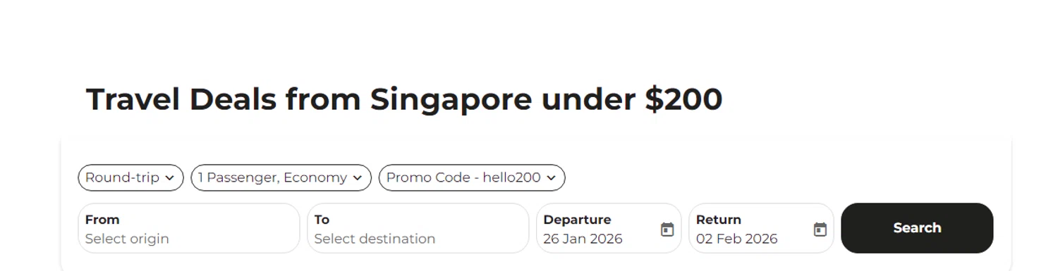 Scoot promo code screenshot showing code hello200 applied at Scoot checkout page. Uploaded by SimplyCodes community member RonaldAcunaJr on Jan 19, 2026