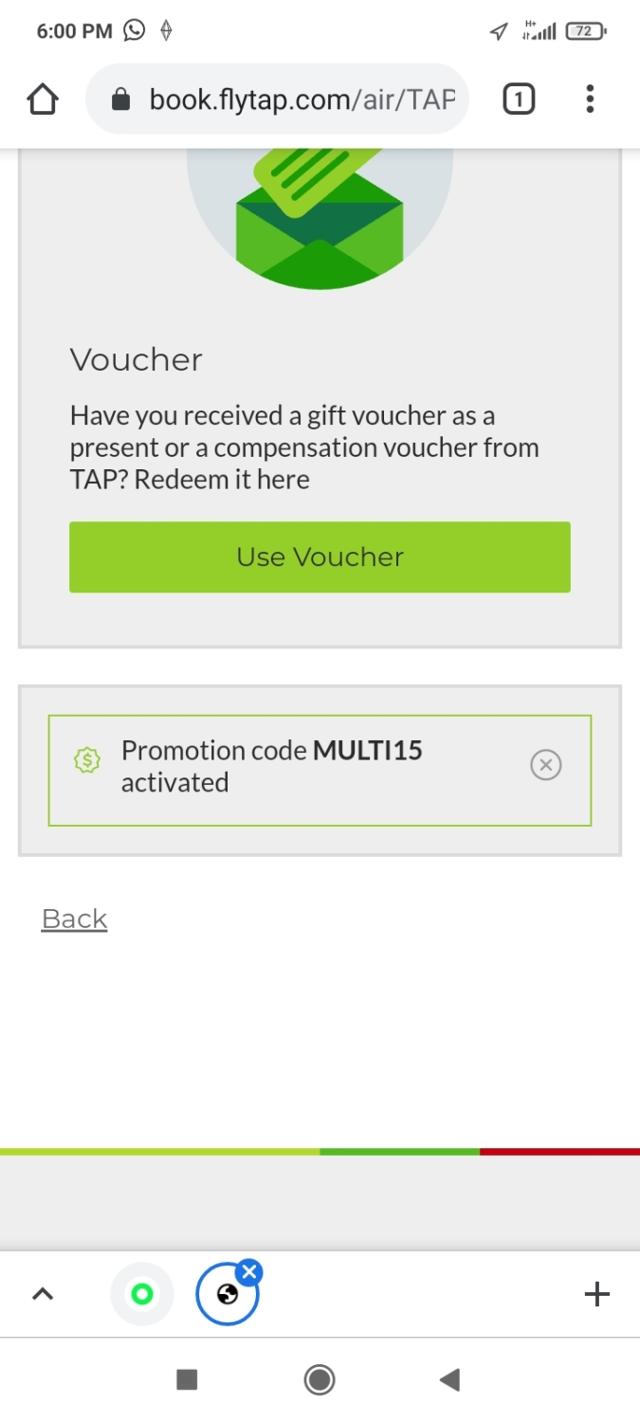 TAP Air Portugal checkout page showing TAP Air Portugal promo code box | Screenshot taken by SimplyCodes community member on Apr 20, 2021