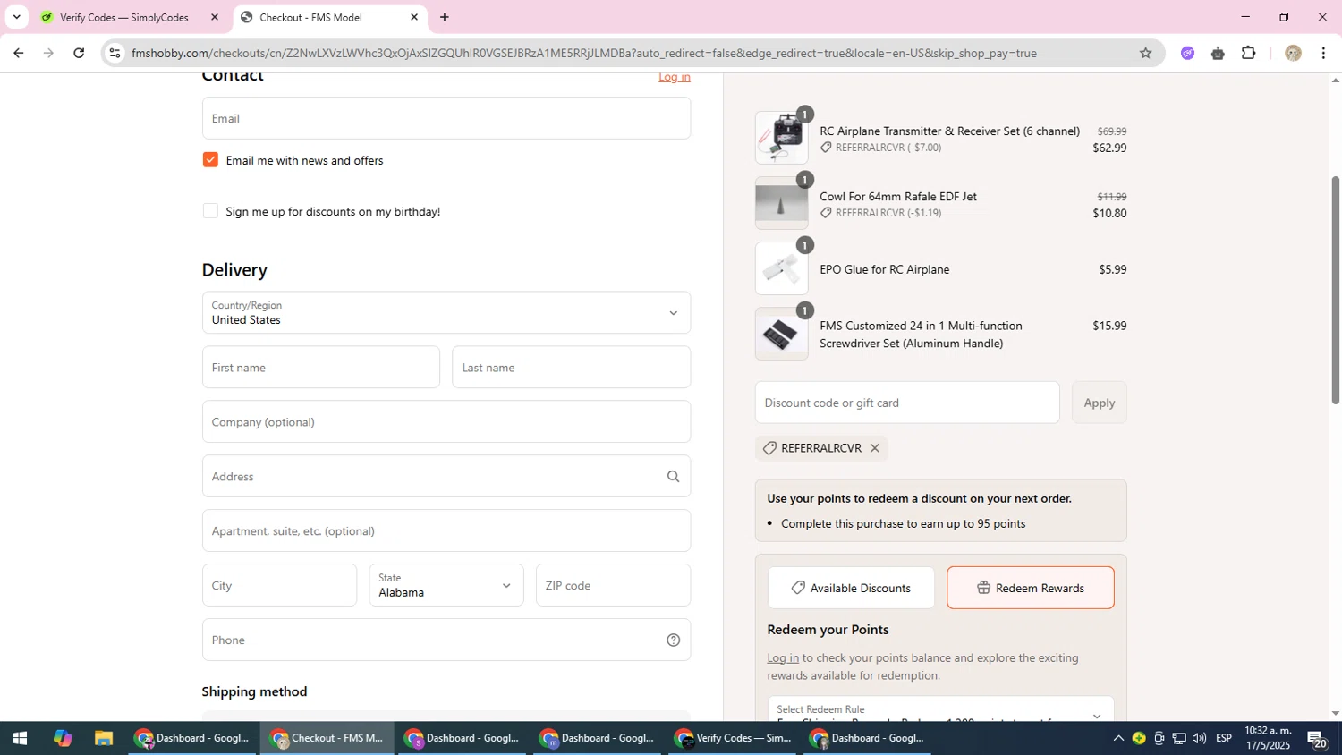 FMS discount code screenshot showing code referralRCVR applied at FMS checkout page. Uploaded by SimplyCodes community member NobleScholar4826 on May 17, 2025