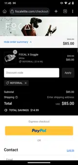 REFERRAL coupon verification screenshot