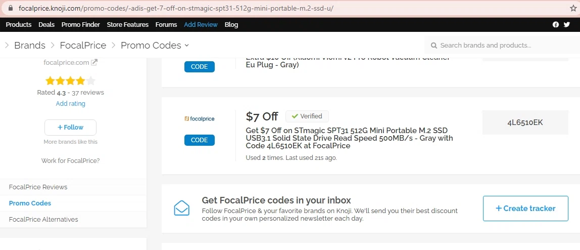 FocalPrice checkout page showing FocalPrice promo code box | Screenshot taken by SimplyCodes community member on Oct 20, 2020