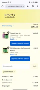 FIRSTFOCO coupon verification screenshot
