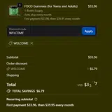 WELCOME coupon verification screenshot