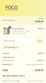 THANKYOU coupon verification screenshot