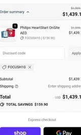 Focush10 coupon verification screenshot