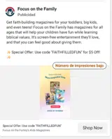 Focus on the Family coupon verification screenshot
