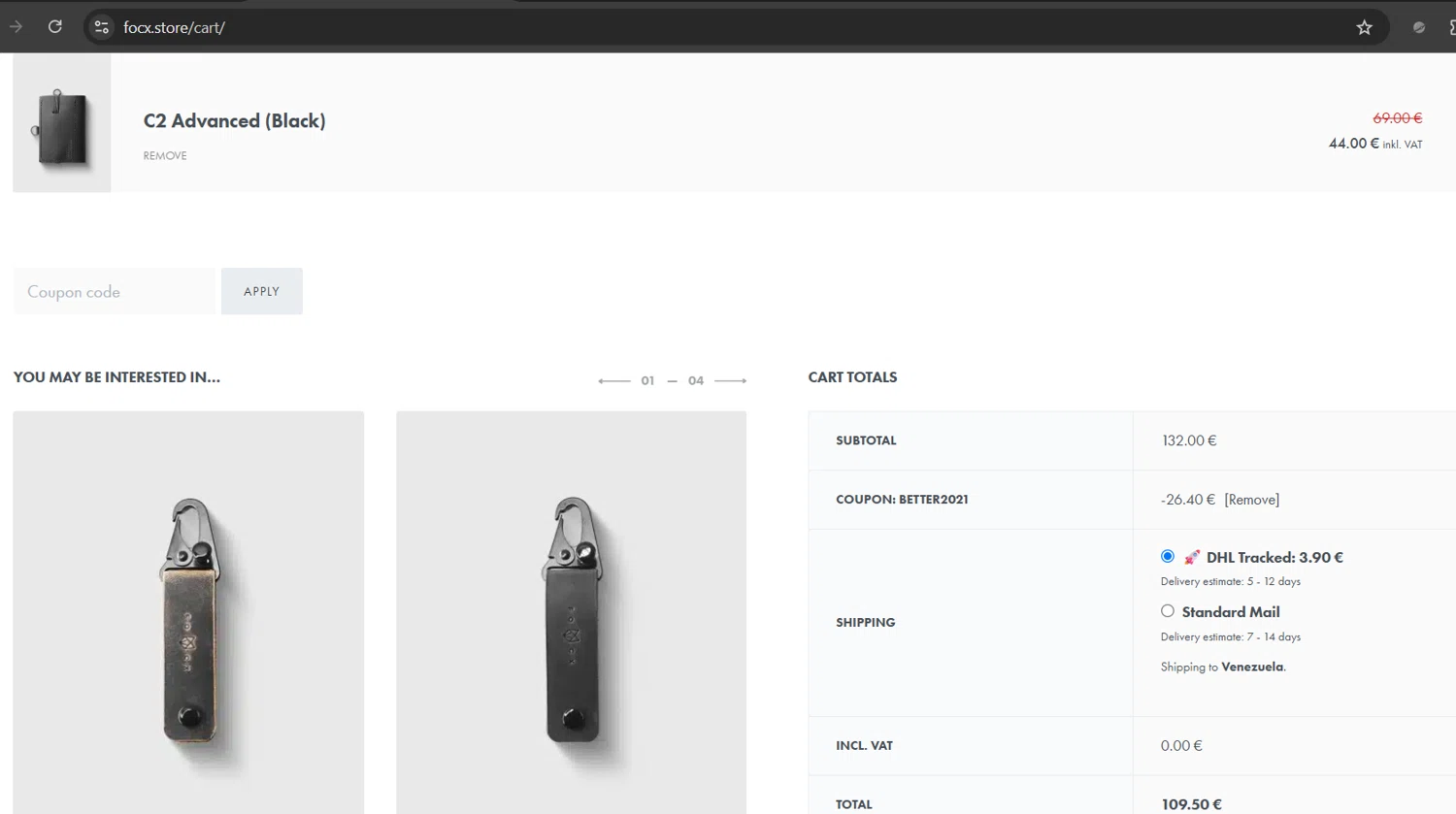 FOCX Wallet promo code screenshot showing code BETTER2021 applied at FOCX Wallet checkout page. Uploaded by SimplyCodes community member Gray_75 on May 23, 2025