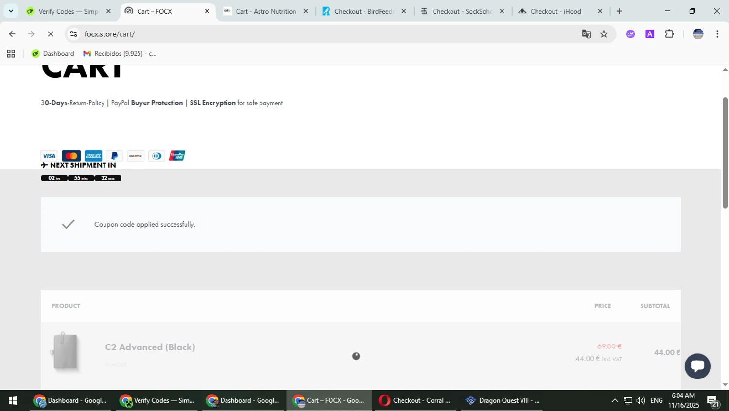 FOCX Wallet promo code screenshot showing code Better2024 applied at FOCX Wallet checkout page. Uploaded by SimplyCodes community member TrevorPhilips on Nov 16, 2025