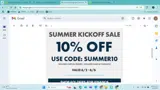 SUMMER10 coupon verification screenshot