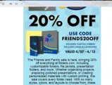FRIENDS20OFF coupon verification screenshot