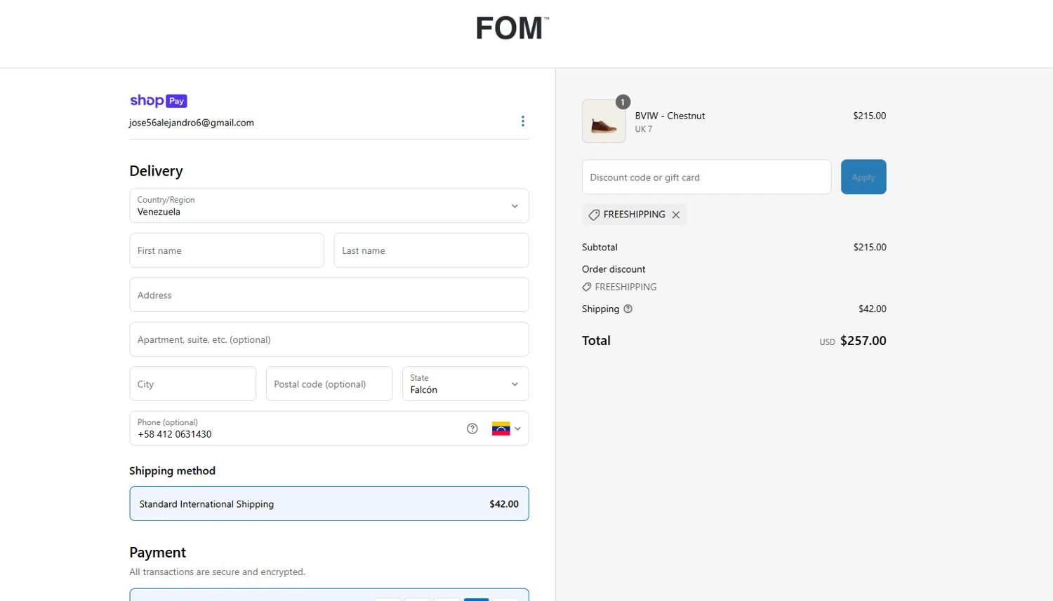 Freedom Of Movement discount code screenshot showing code FREESHIPPING applied at Freedom Of Movement checkout page. Uploaded by SimplyCodes community member Kmacho on Jun 22, 2025