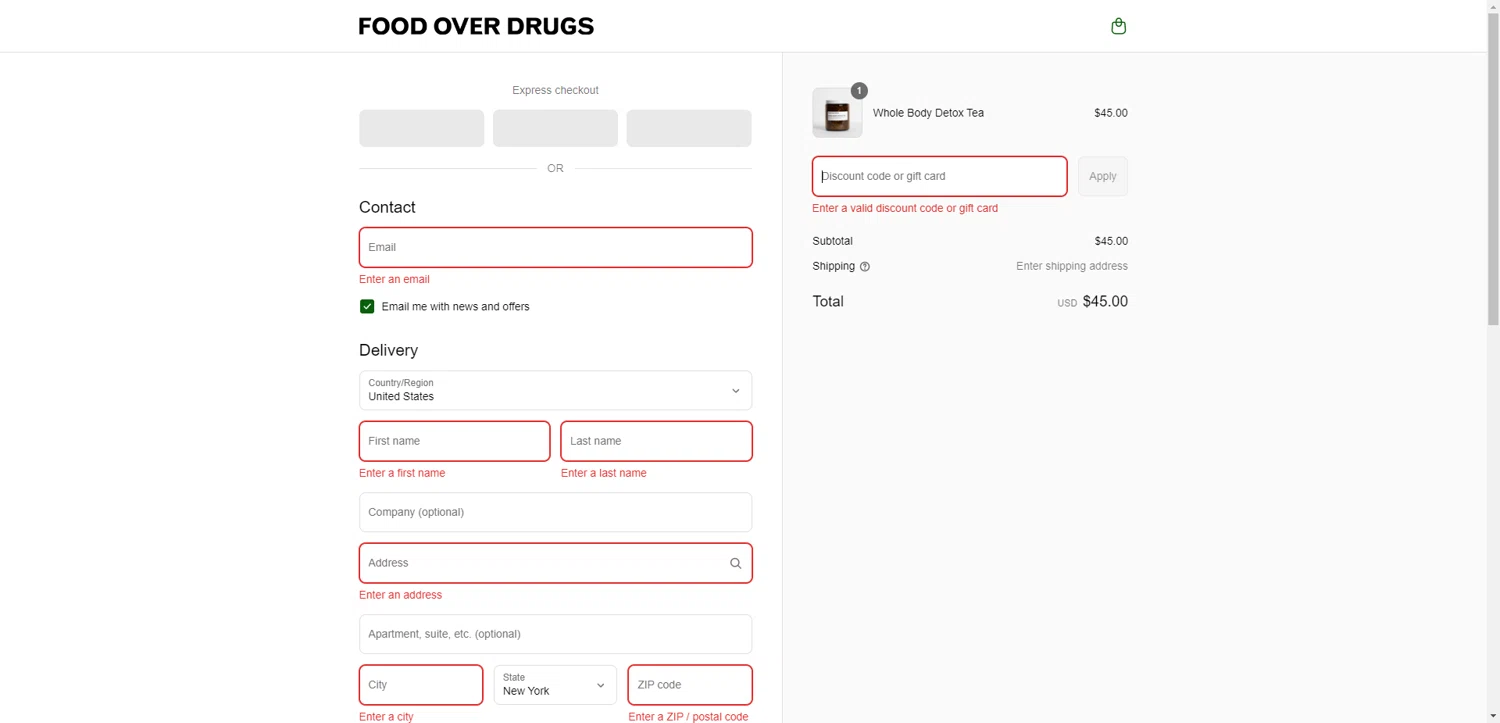 Food Over Drugs discount code screenshot showing code Ooomies applied at Food Over Drugs checkout page. Uploaded by SimplyCodes community member SilverChaser3269 on Sep 3, 2025