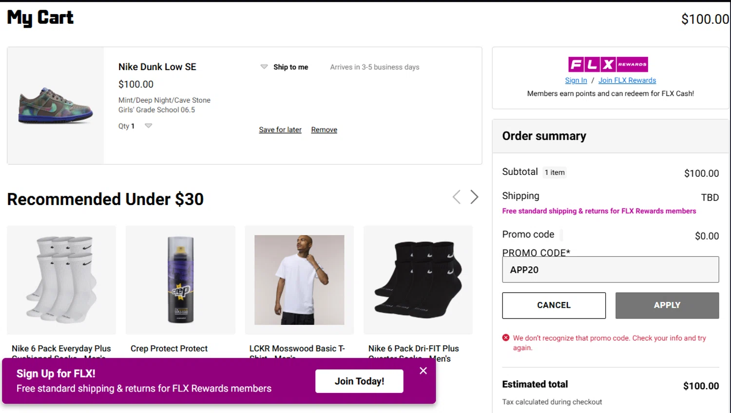Footaction promo code screenshot showing code APP20 applied at Footaction checkout page. Uploaded by SimplyCodes community member Underaiki on Aug 27, 2025