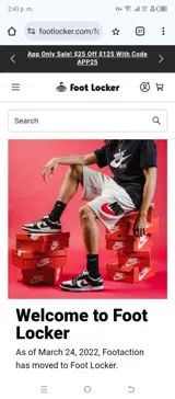 Footaction coupon verification screenshot