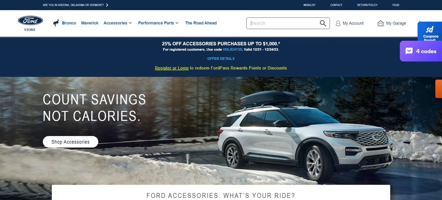 how to use Ford Accessories coupons