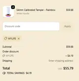 MYLIFE coupon verification screenshot