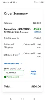 The Ford Merchandise Store coupon verification screenshot