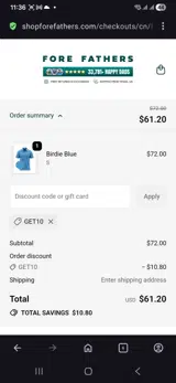 Get10 coupon verification screenshot