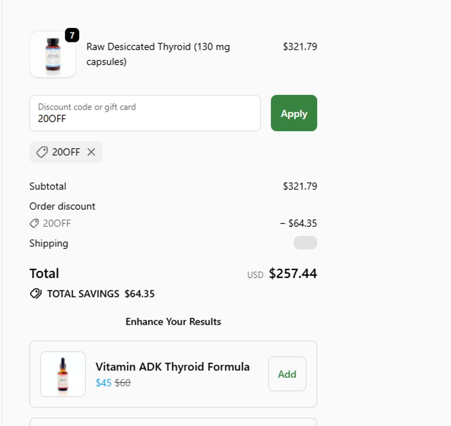 Forefront Health discount code screenshot showing code 20OFF applied at Forefront Health checkout page. Uploaded by SimplyCodes community member sapphire_nitro on Oct 19, 2025