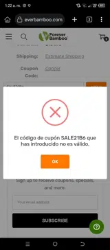 SALE21B6 coupon verification screenshot