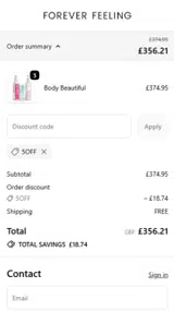 Forever Feeling coupon verification screenshot