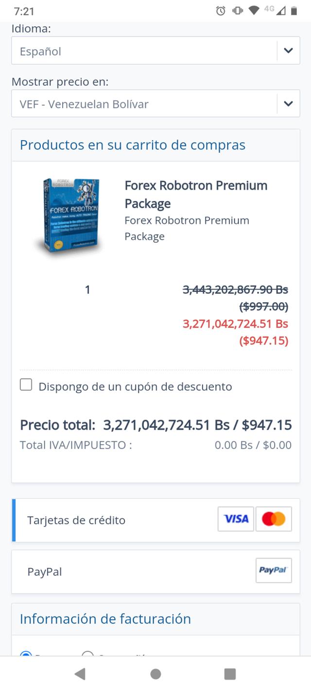 Forex Robotron checkout page showing Forex Robotron coupon code box | Screenshot taken by SimplyCodes community member on Nov 10, 2023