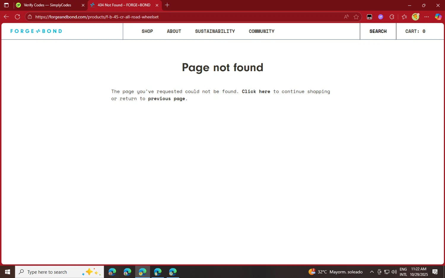 FORGE+BOND promo code screenshot showing code WHEEL10 applied at FORGE+BOND checkout page. Uploaded by SimplyCodes community member jvllsk2 on Oct 29, 2025