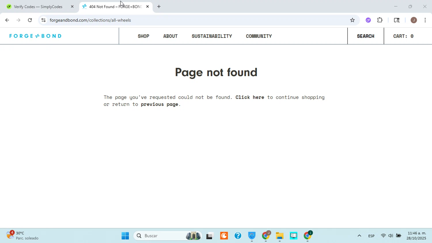 FORGE+BOND promo code screenshot showing code COMEBACK applied at FORGE+BOND checkout page. Uploaded by SimplyCodes community member ABHF23 on Oct 28, 2025