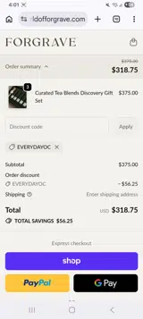Forgrave coupon verification screenshot
