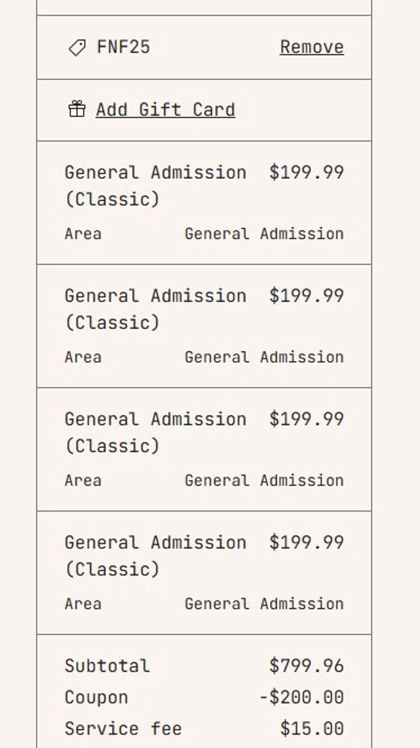 Fork n Film coupon code screenshot showing code FNF25 applied at Fork n Film checkout page. Uploaded by SimplyCodes community member RonaldoM32 on Jan 30, 2026