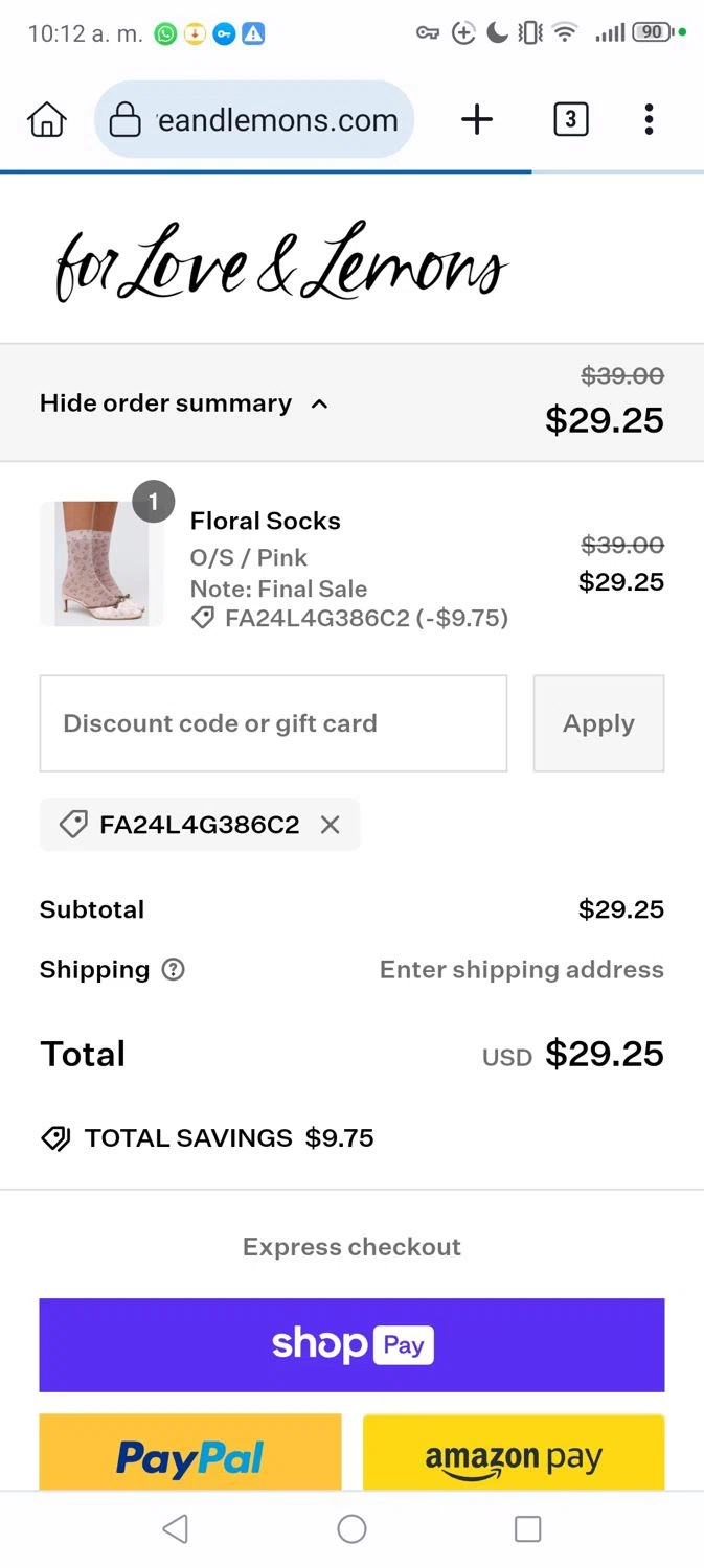 For Love &amp; Lemons Promo Codes - 10% Off | January 2025