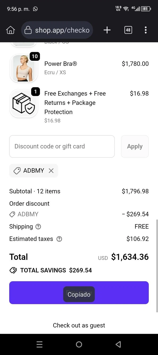 Forme discount code screenshot showing code ADBMY applied at Forme checkout page. Uploaded by SimplyCodes community member BrilliantHero1199 on Nov 9, 2025