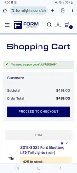 JLFREESHIP coupon verification screenshot