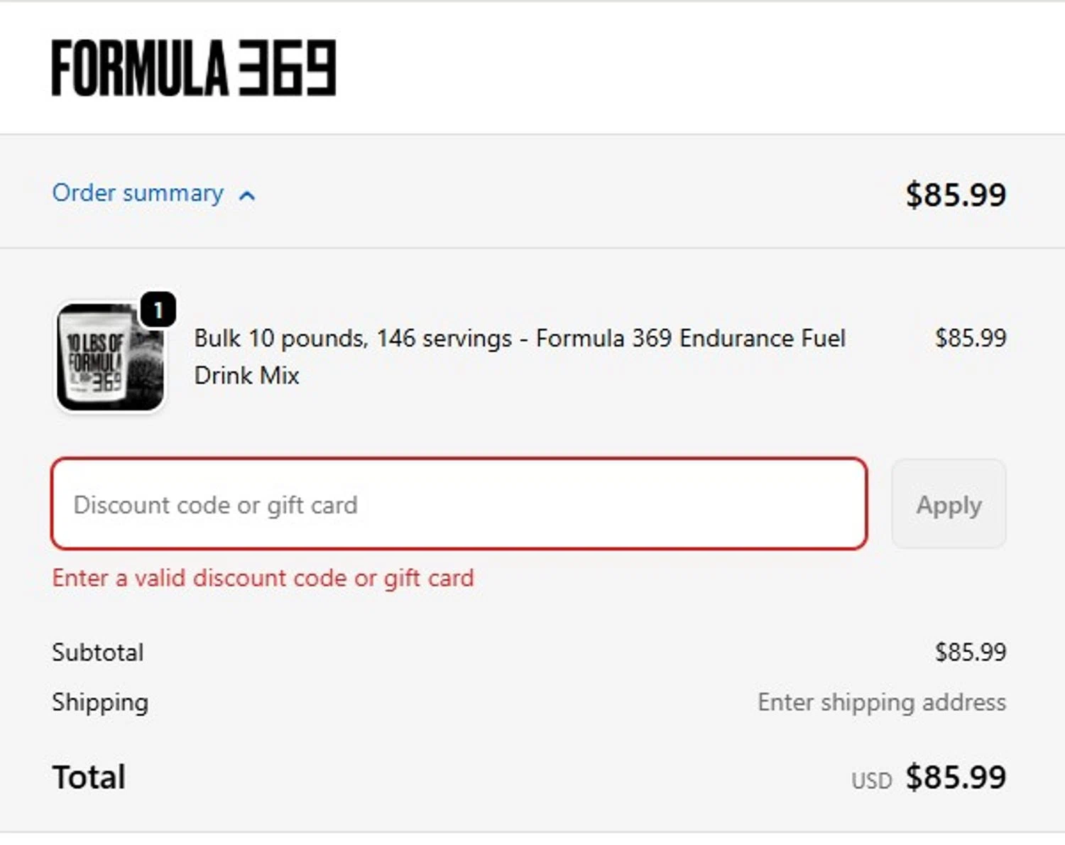 Formula369 promo code screenshot showing code welcome369 applied at Formula369 checkout page. Uploaded by SimplyCodes community member PromoPhoenix1566 on Dec 5, 2025