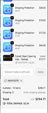 Armysgtr coupon verification screenshot