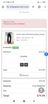USAVE5 coupon verification screenshot