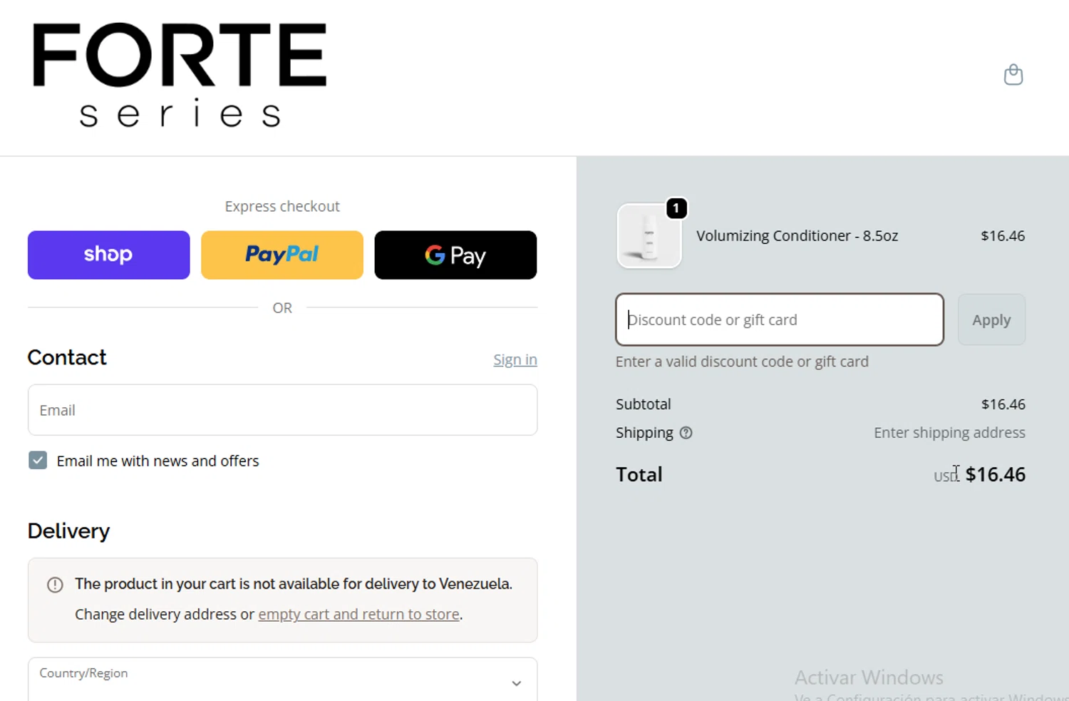 Forte Series promo code screenshot showing code THEPOMP applied at Forte Series checkout page. Uploaded by SimplyCodes community member ligthYA on Nov 23, 2025