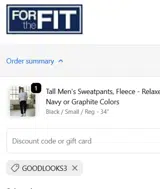 GOODLOOKS3 coupon verification screenshot