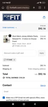 FIT4ME coupon verification screenshot
