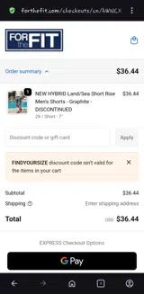 FINDYOURSIZE coupon verification screenshot