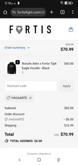 HAGAARTE coupon verification screenshot
