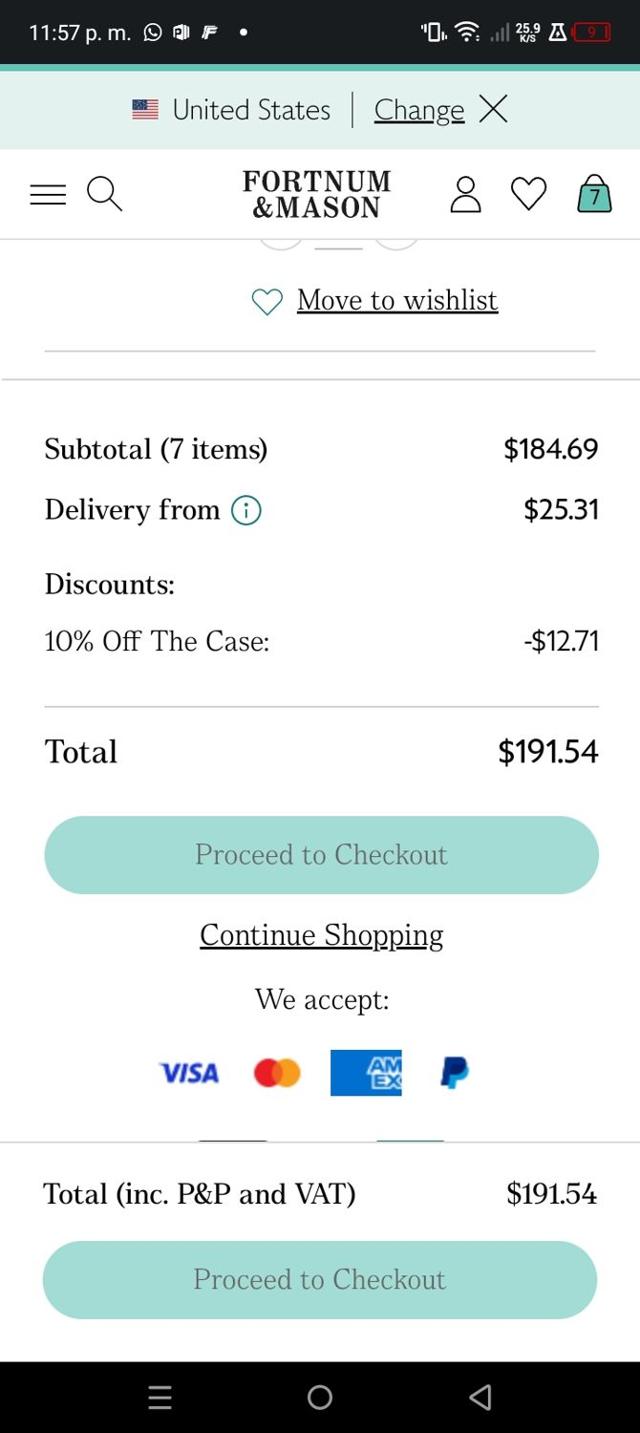 Fortnum & Mason checkout page showing Fortnum & Mason promo code box | Screenshot taken by SimplyCodes community member on Feb 26, 2025