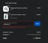 Fostered Collection coupon verification screenshot