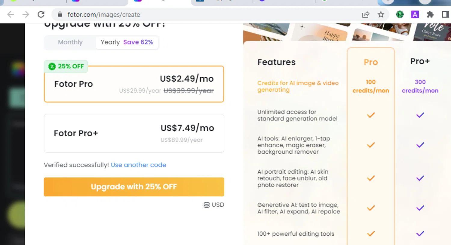 where to use Fotor promo code box