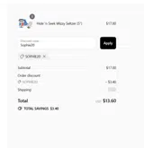 Sophie20 coupon verification screenshot