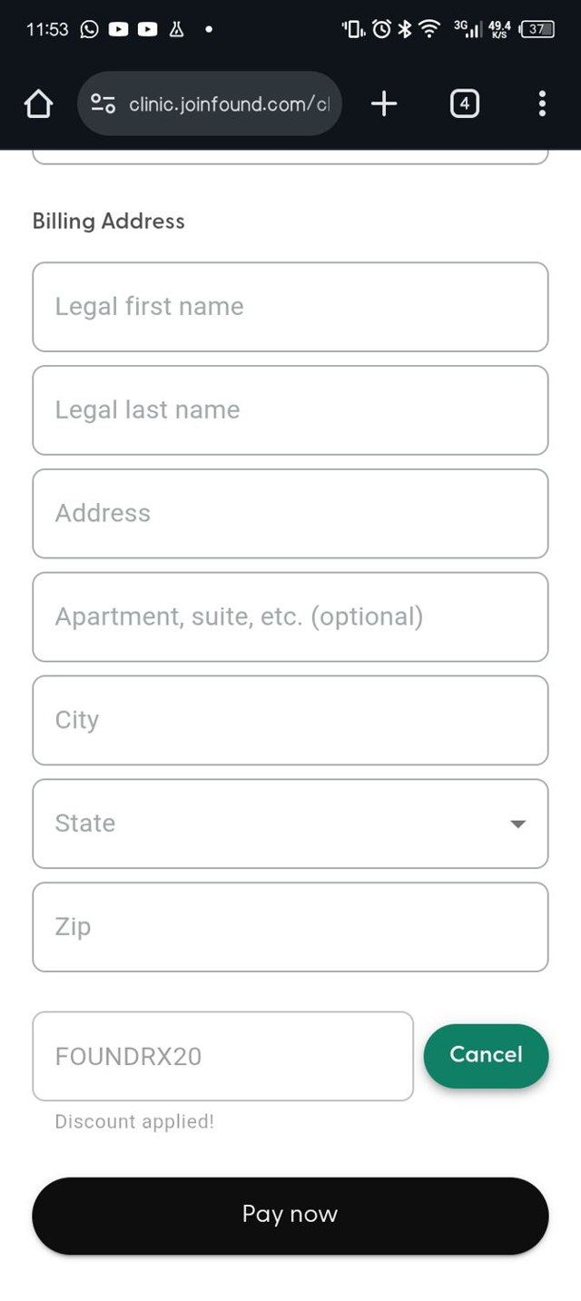 Found checkout page showing Found promo code box | Screenshot taken by SimplyCodes community member on Aug 7, 2025