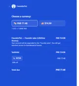 FounderPal AI coupon verification screenshot