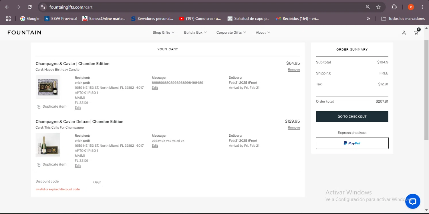 Fountain Gifts promo code screenshot showing code CIRCLES applied at Fountain Gifts checkout page. Uploaded by SimplyCodes community member BrilliantSleuth7740 on Feb 22, 2025