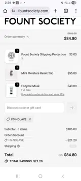 Fs-nolave coupon verification screenshot